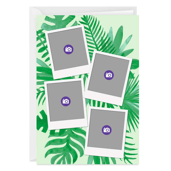 Personalized Tropical Ferns on Green Photo Card, , large image number 6