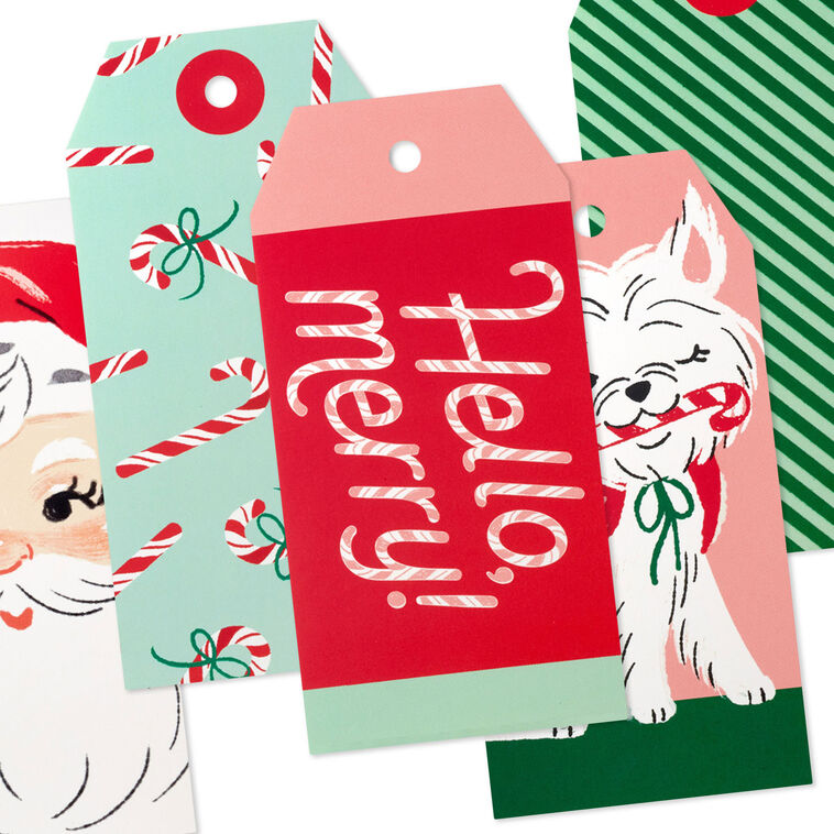 Hello Merry 12-Pack Assorted Christmas Gift Tags up close detail image number 4