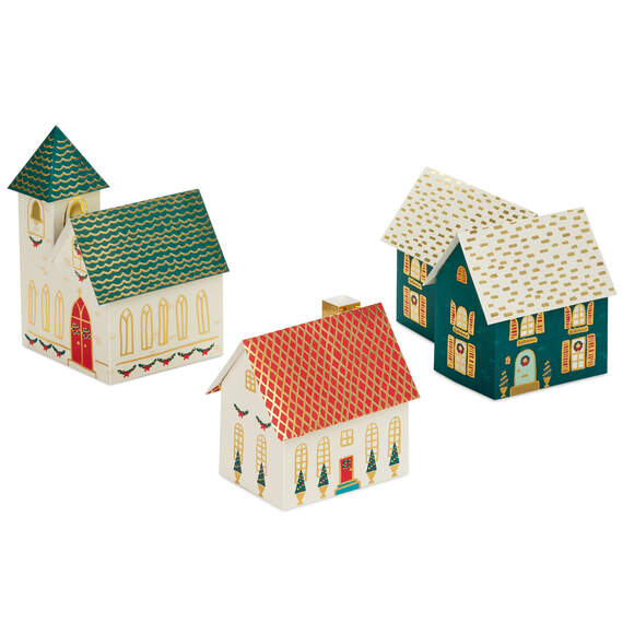 Christmas Village 3D Pop-Up Decor, Set of 3