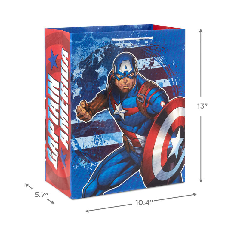 Captain America and American Flag Large Gift Bag measurement image number 3