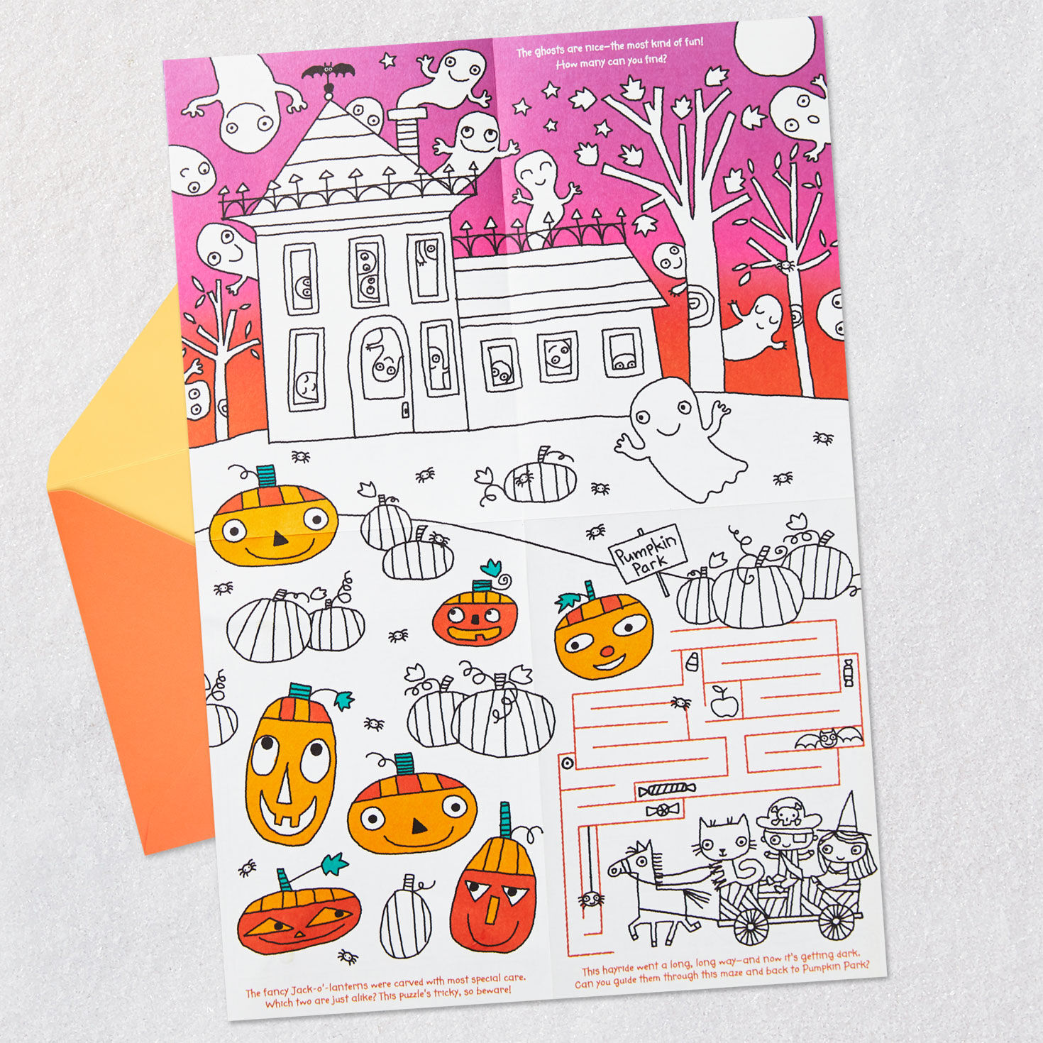Candy Piles and Happy Smiles Halloween Card With Activity Poster for only USD 4.29 | Hallmark