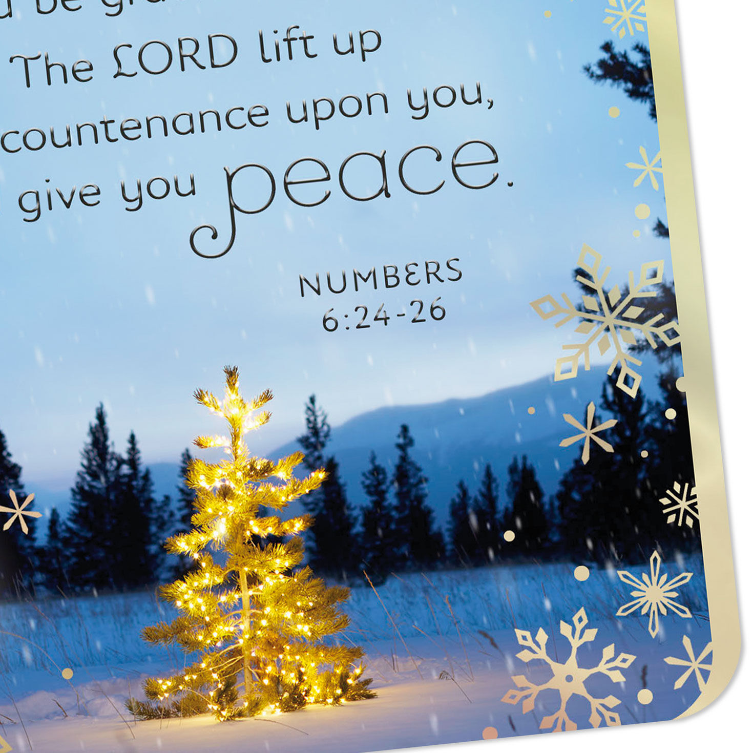 Tree in Snowy Scene Christmas Card for Clergy Card Front Detail image number 4