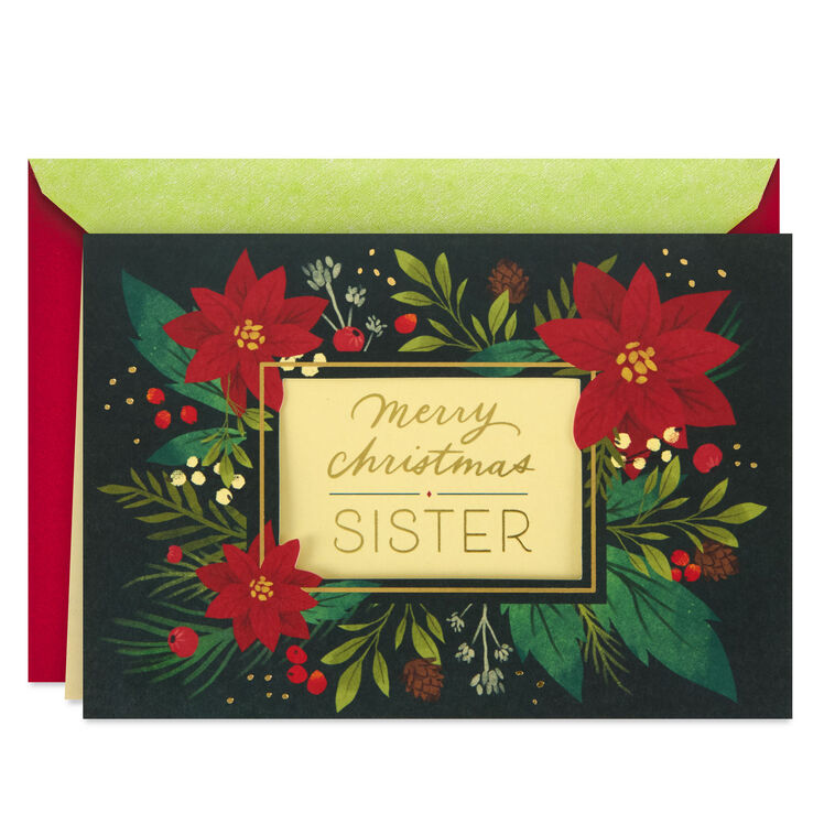 Grateful for the Gift of You Christmas Card for Sister