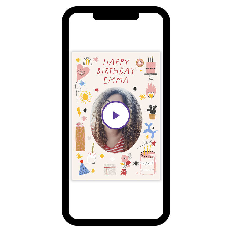 Personalized Cake and Presents Birthday Photo Card  image number 1