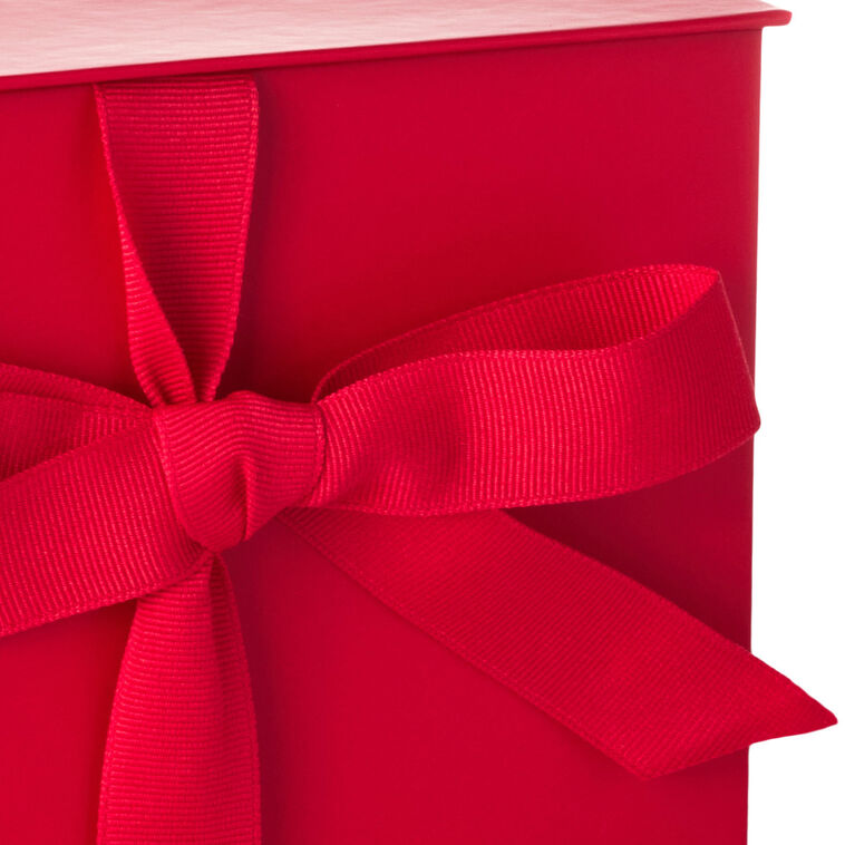 Solid Red Large Square Gift Box side detail image number 5