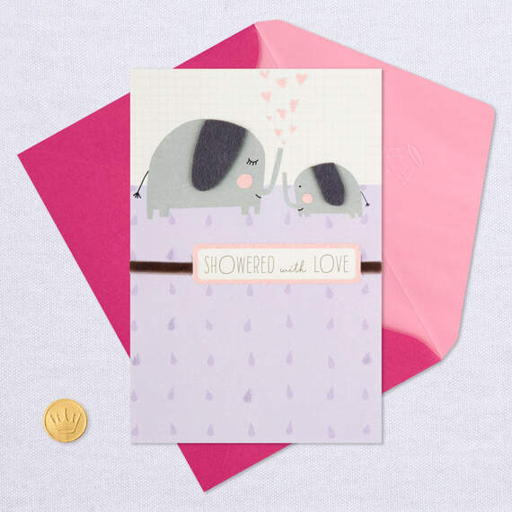 Showered With Love New Baby Girl Card, , large image number 5