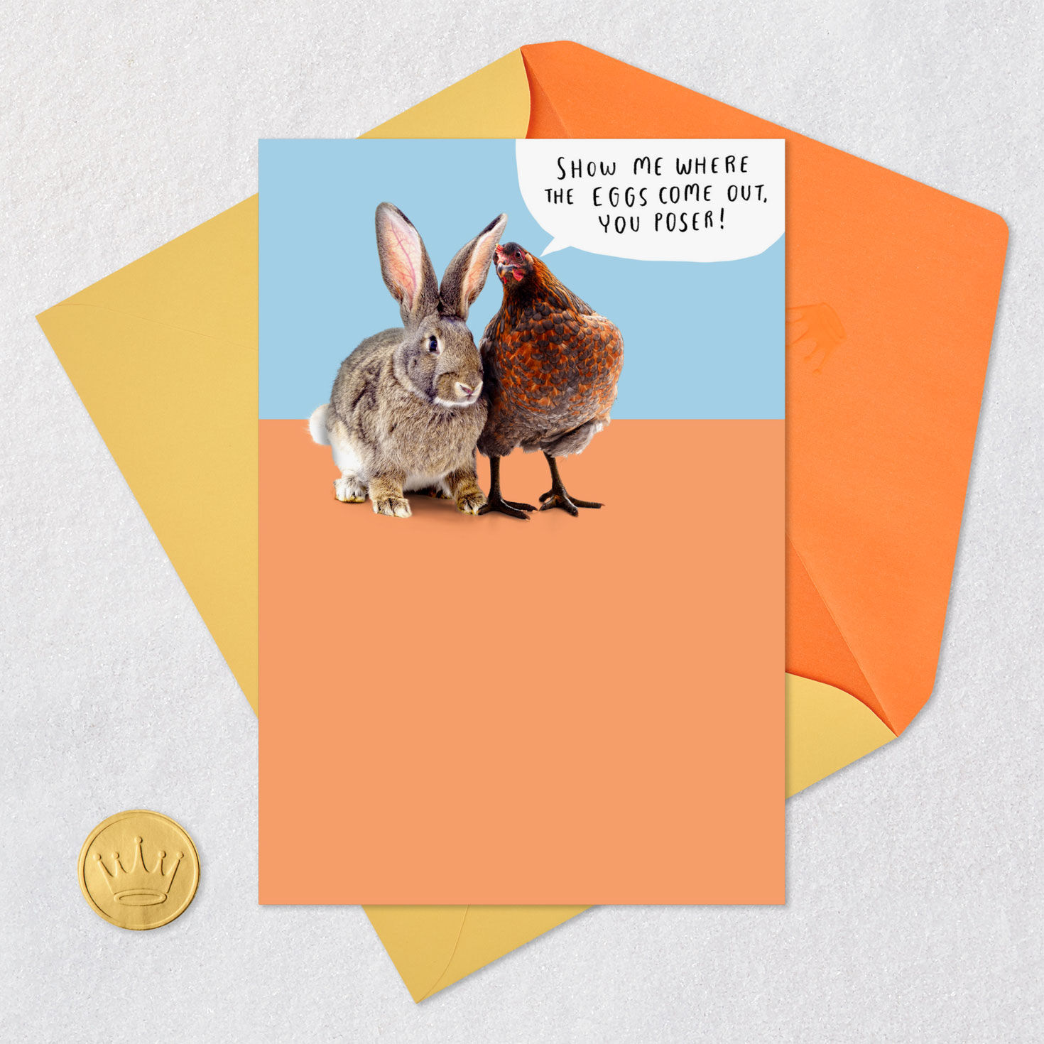 Chicken and Bunny No Butts About It Funny Easter Card, , large image number 5