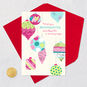 Pink and Teal Ornaments Christmas Card for Granddaughter Card Front with Envelope and Gold Seal image number 5