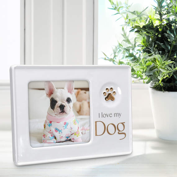 I Love My Dog Ceramic Picture Frame, 4x4, , large image number 3