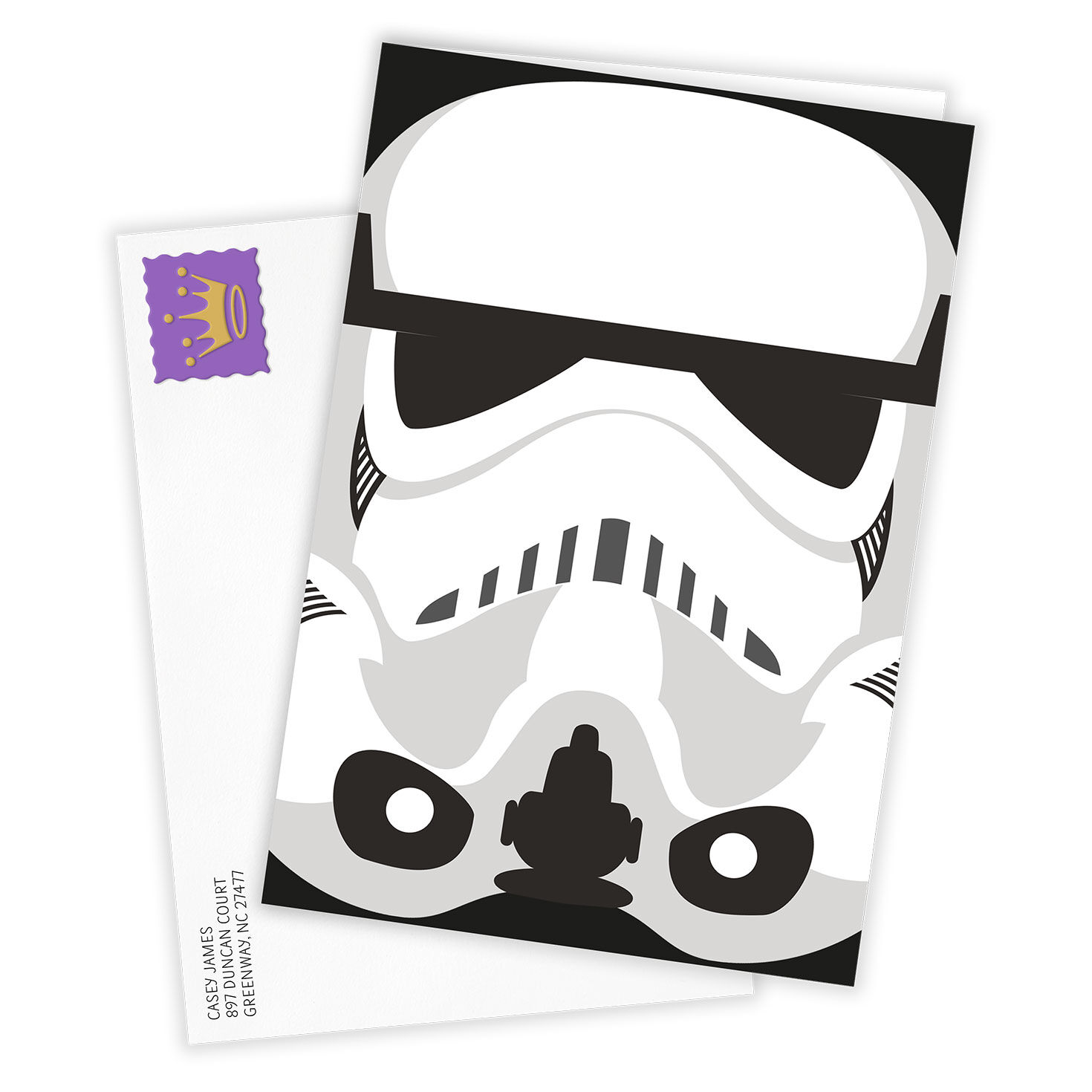 Stormtrooper Face Personalized Card Card Front with Envelope image number 2