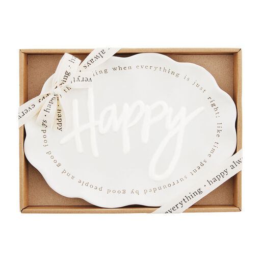 Mud Pie Happy Definition Oval Serving Plate, 