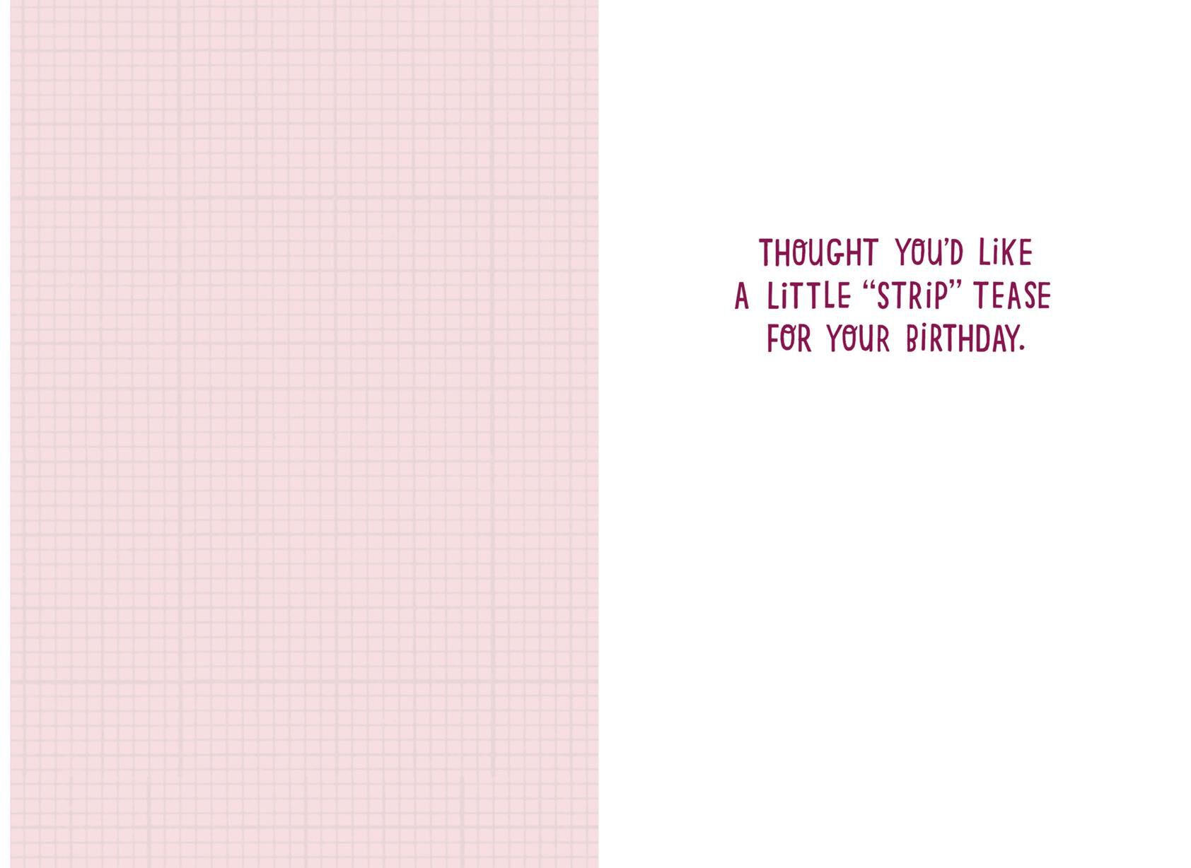 Bacon Strip-Tease Funny Birthday Card