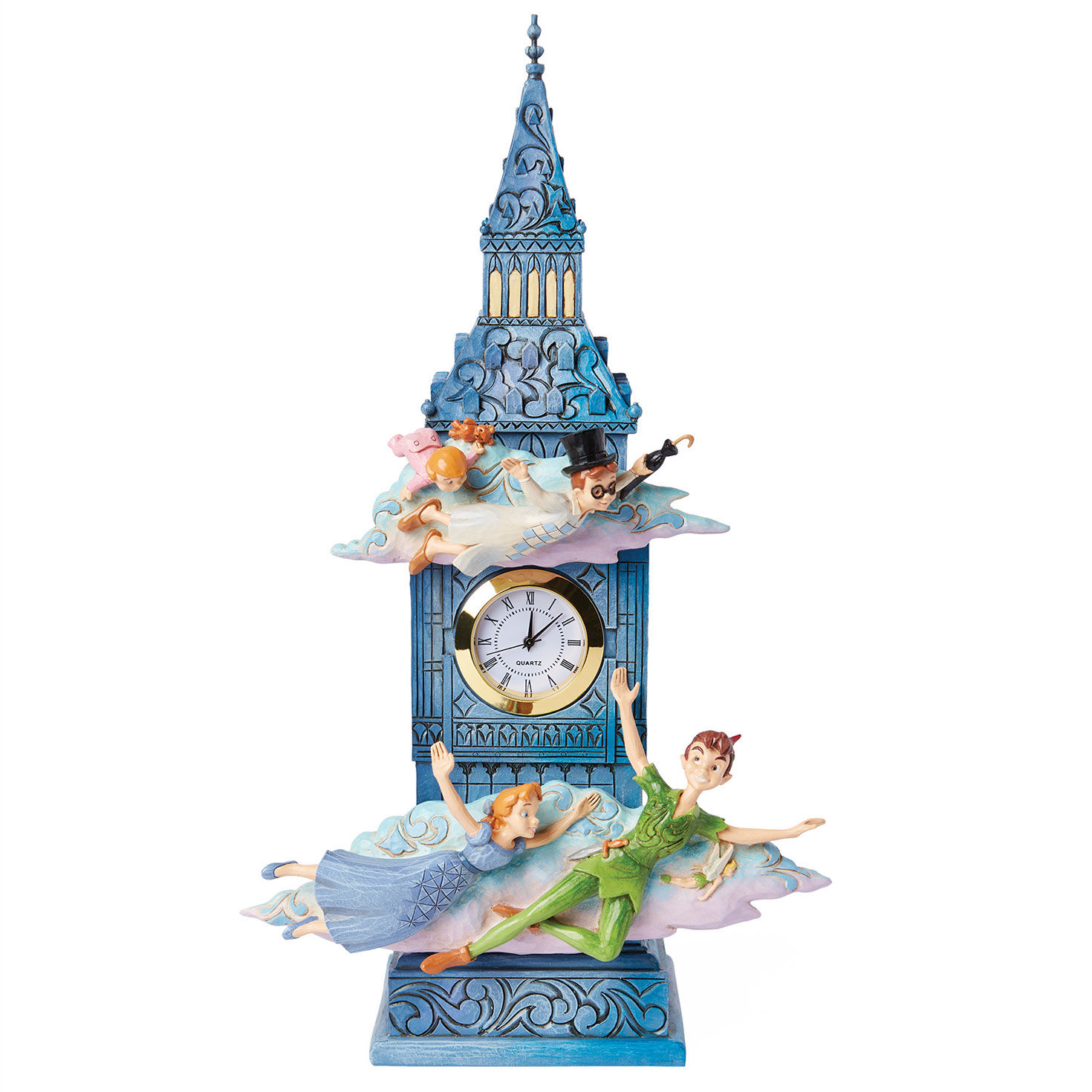 Jim Shore Disney Traditions Peter Pan Clock Figurine, 10.2"