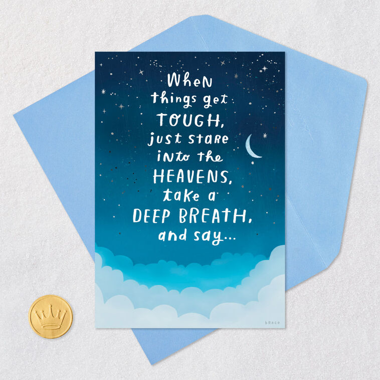 Give Me an Effing Break Funny Encouragement Card Card Front with Envelope and Gold Seal image number 5