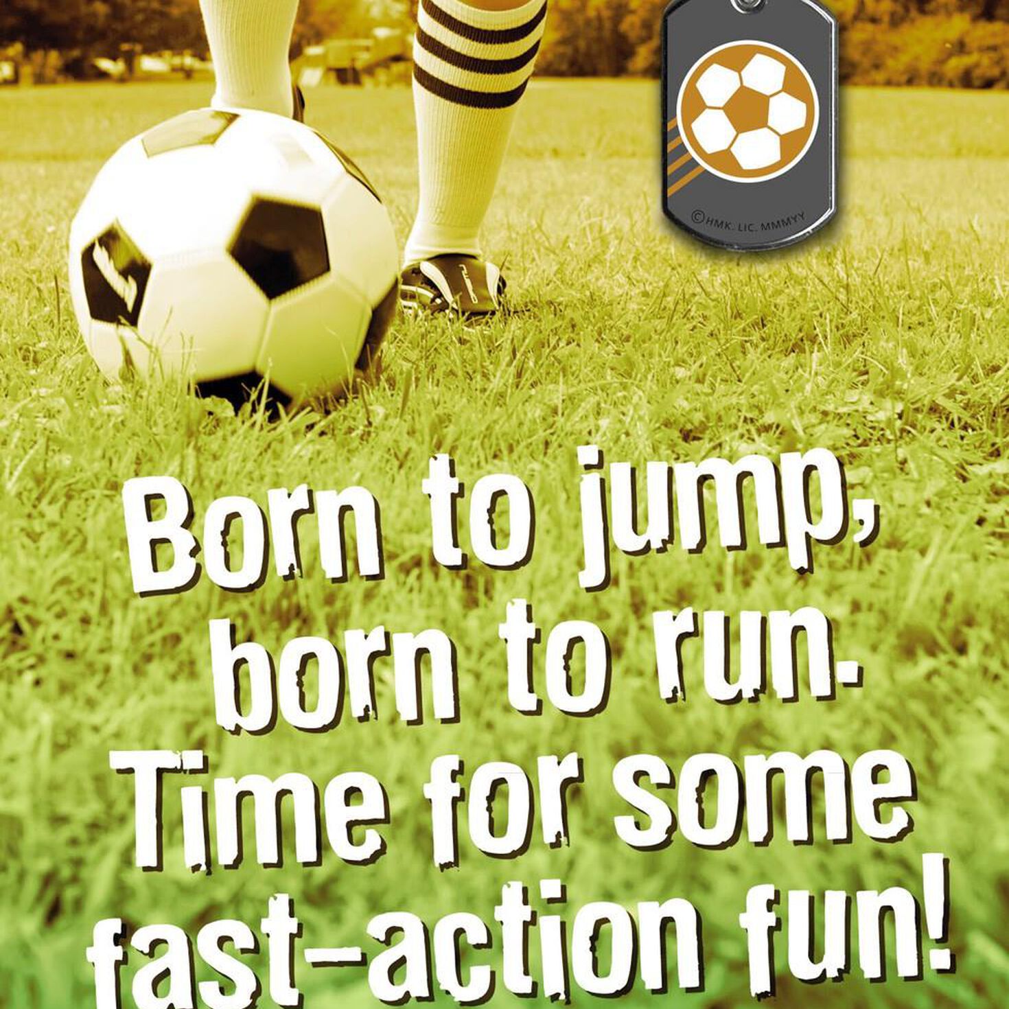 Soccer Kickin' Encouragement Card with Dog Tag Greeting Cards Hallmark