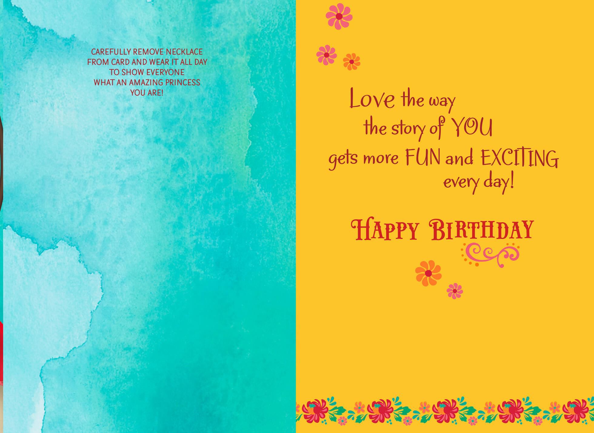 Disney Elena of Avalor 5th Birthday Card With Necklace