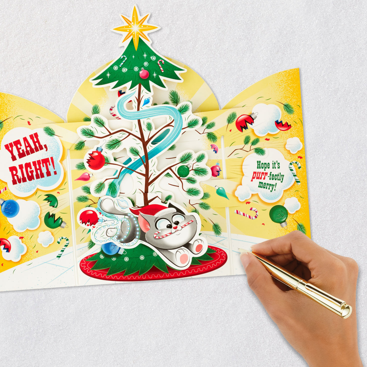 Cat Destroying Tree Funny Musical Pop-Up Christmas Card for only USD 8.99 | Hallmark