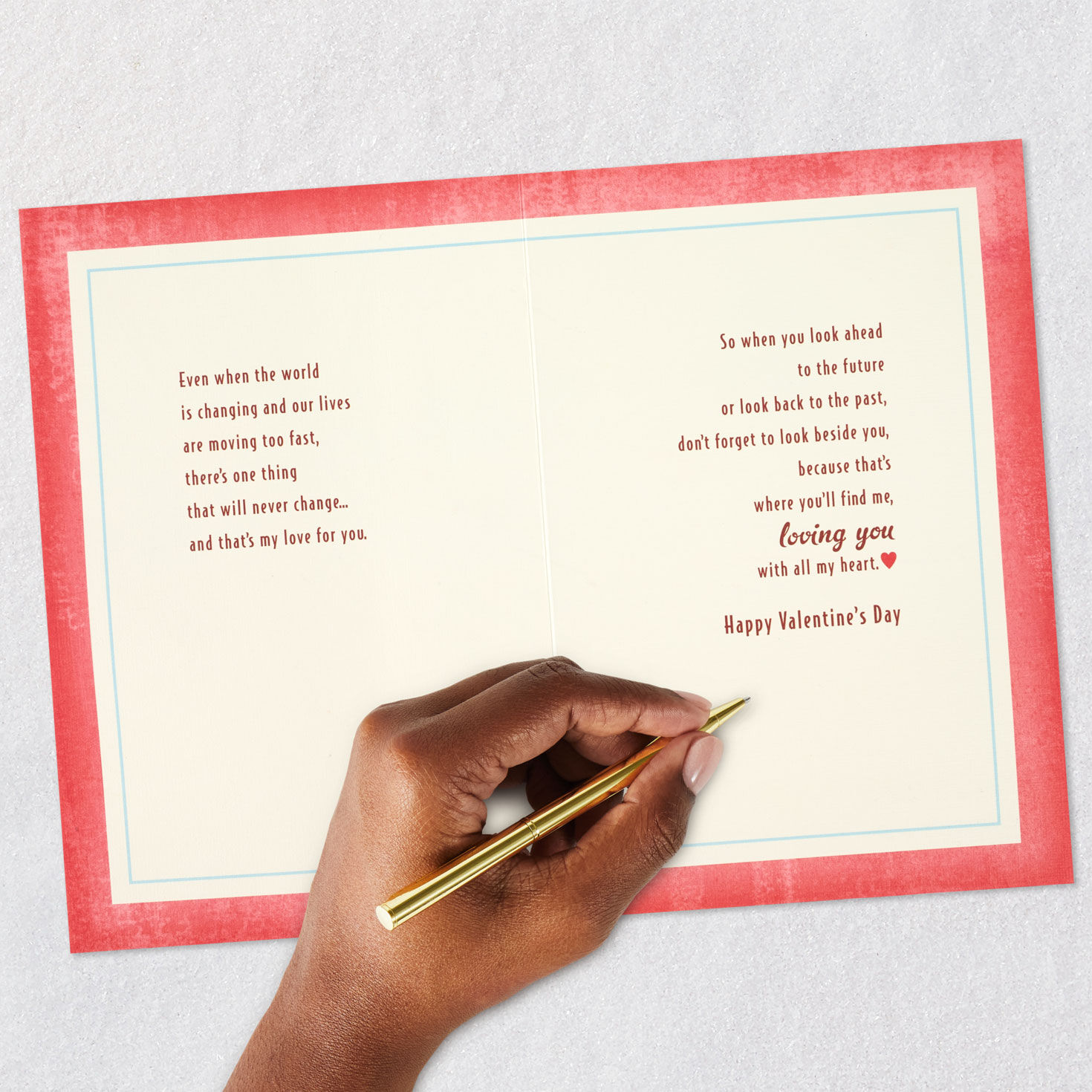 Red Heart Love Valentine's Day Card for Man Signing card image number 8