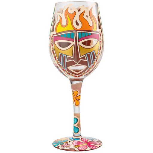 Fun Wine Gles Stemless And Goblets Hallmark Tiki Handpainted Wine Gl 15 Oz