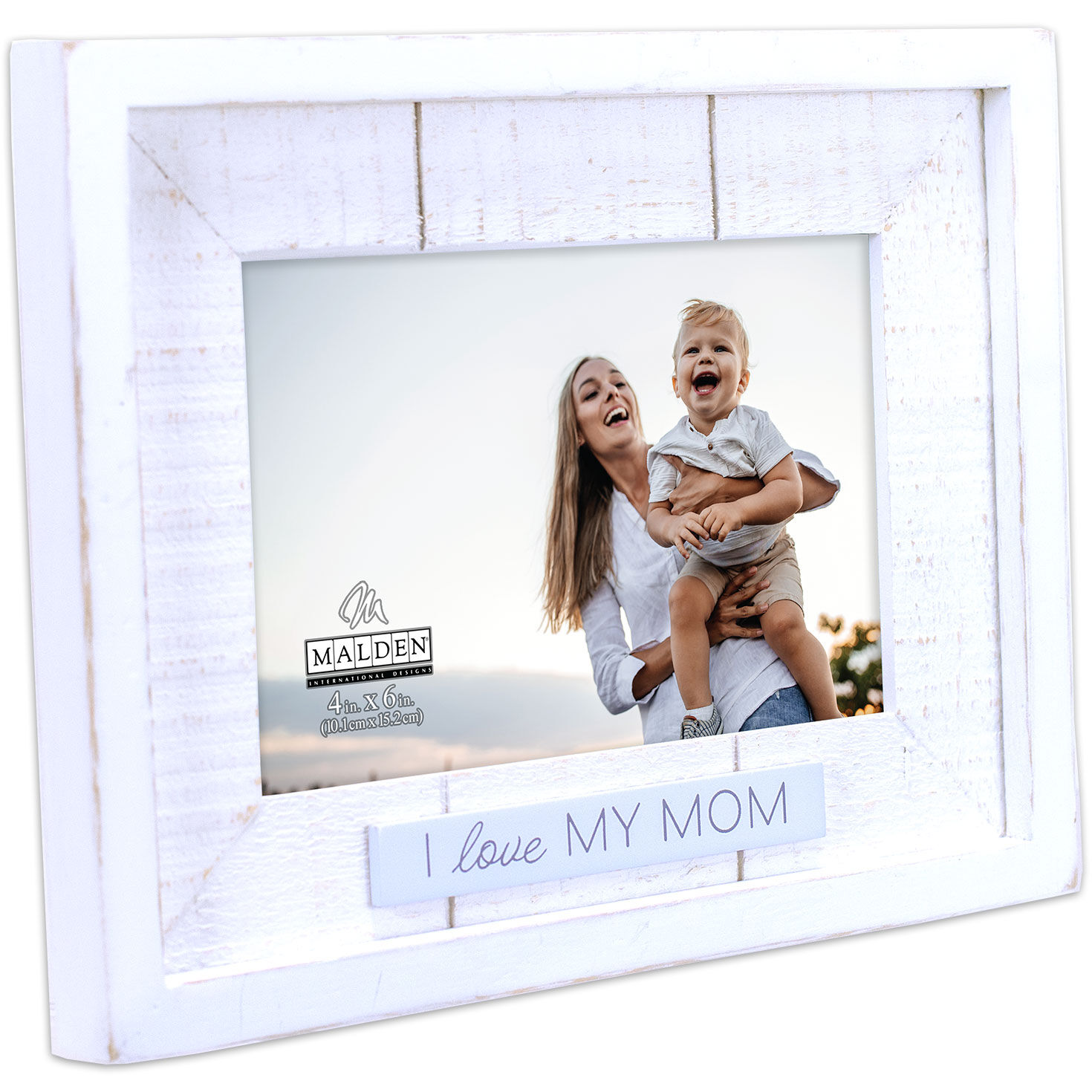 Malden I Love My Mom White Wood 4x6 Picture Frame Side image number 2