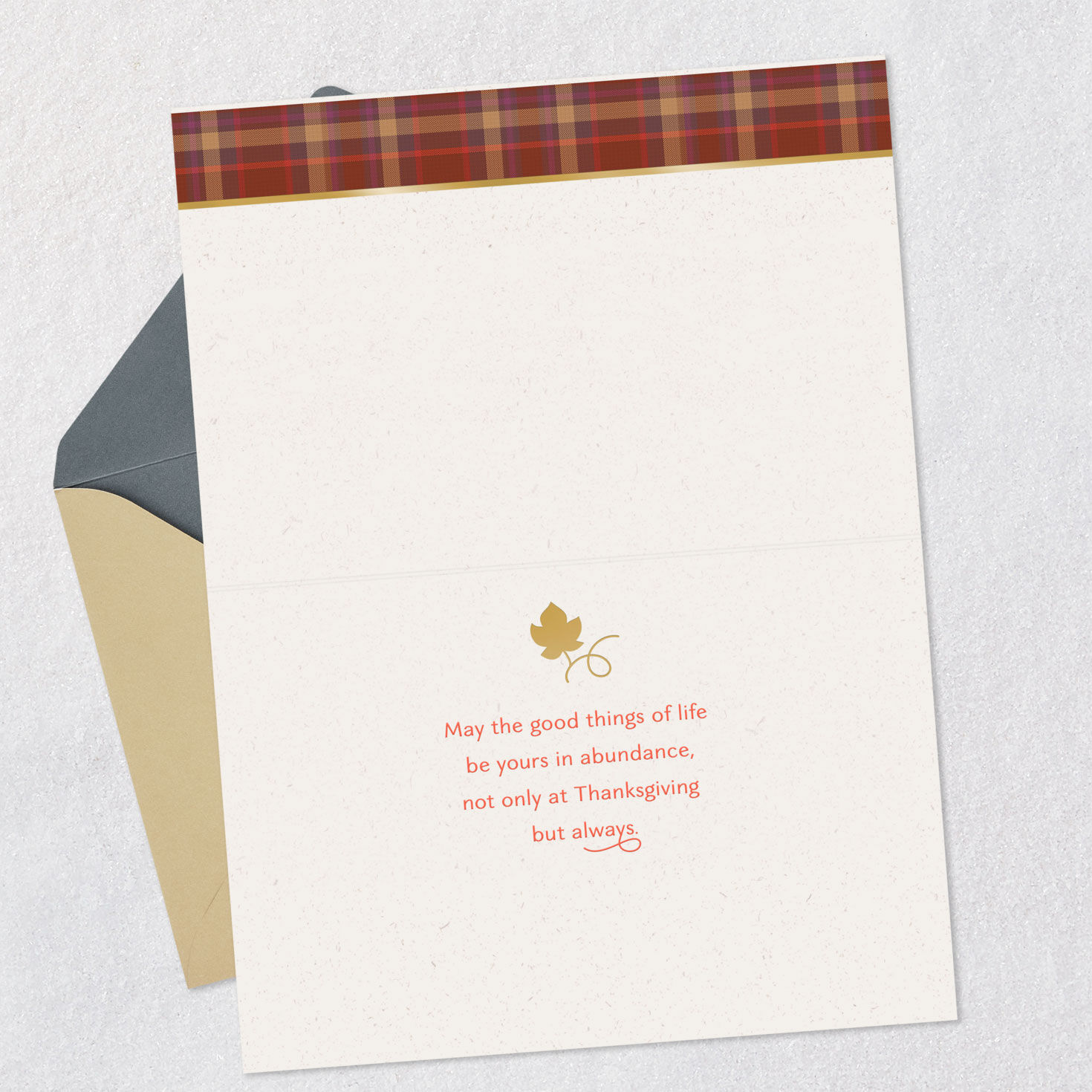 Fall Pumpkins Cornucopia Thanksgiving Card Open card with envelope image number 3