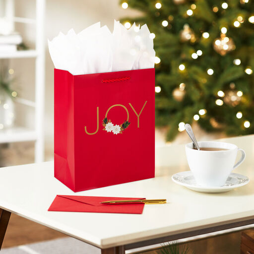 8.8" Winter Joy 3-Pack Assortment Medium Christmas Gift Bags, 