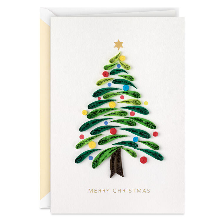 Quilled Paper Christmas Tree Card Card Front image number 1