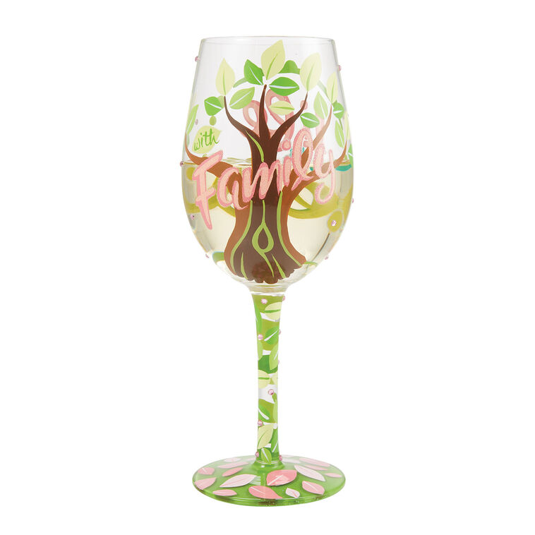 Life Is Better With Family Handpainted Wine Glass  image number 2