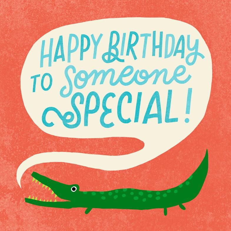 Alligator Word Bubble Birthday Card