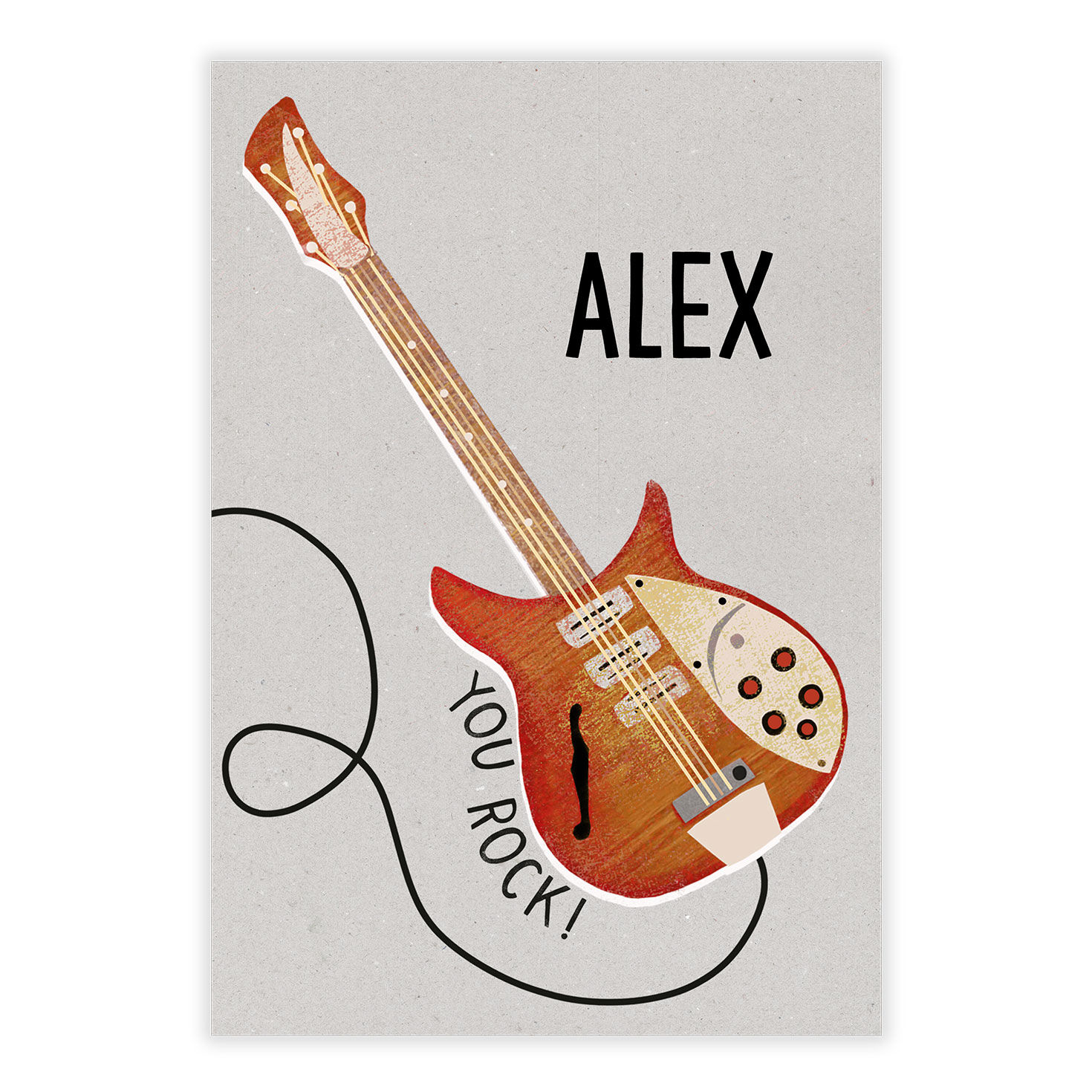 You Rock Guitar Personalized Encouragement Card front image number 2