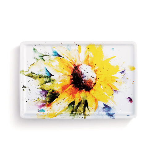 Demdaco Sunflower Ceramic Tray, 7.5x5, 
