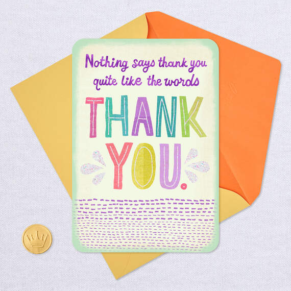 Colorful Letters Simply Said Thank-You Card, , large image number 5