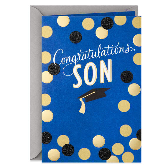 Gold Dot Graduation Card for Son, , large image number 1