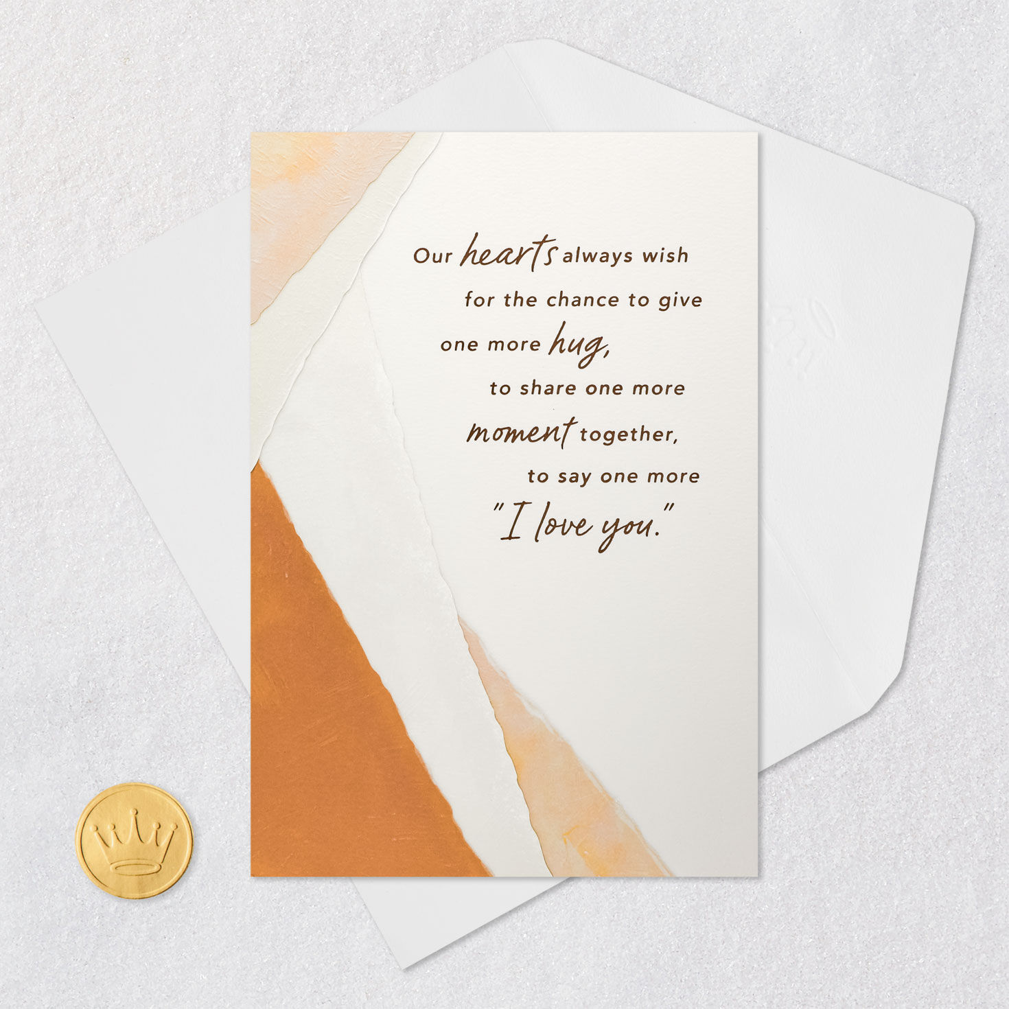 Abstract Tan and Peach Sympathy Card Card Front with Envelope and Gold Seal image number 6