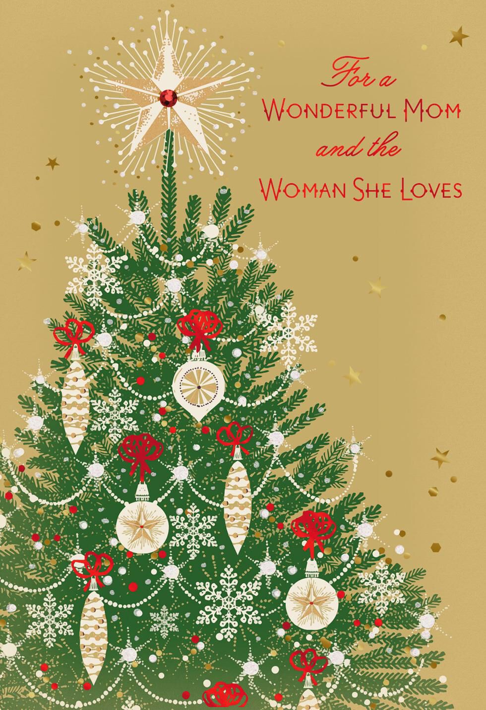 For a Wonderful Mom and the Woman She Loves Christmas Card