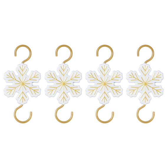 Mini Snowflake Metal Ornament Hooks, Set of 4, , large image number 4