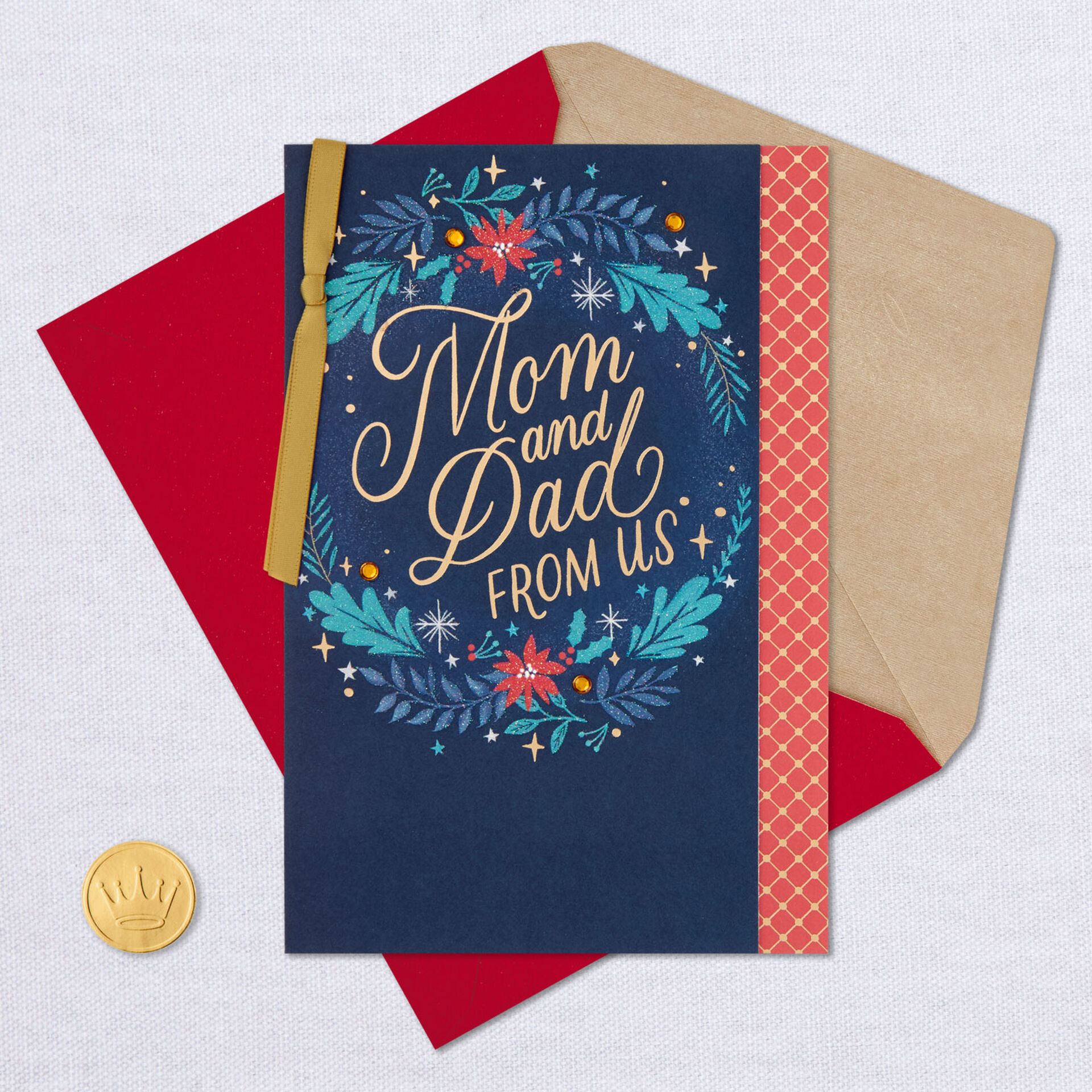 Wishes for Our Wonderful Parents Christmas Card from Us - Greeting Cards - Hallmark