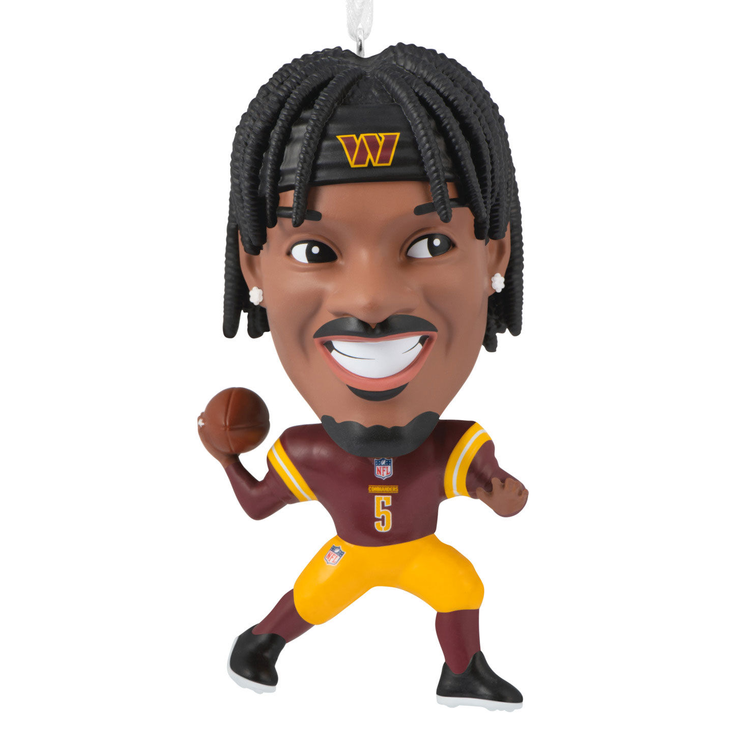 NFL Washington Commanders Jayden Daniels Bobblehead Hallmark Ornament