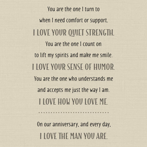 I Love How You Love Me Anniversary Card for Husband, 