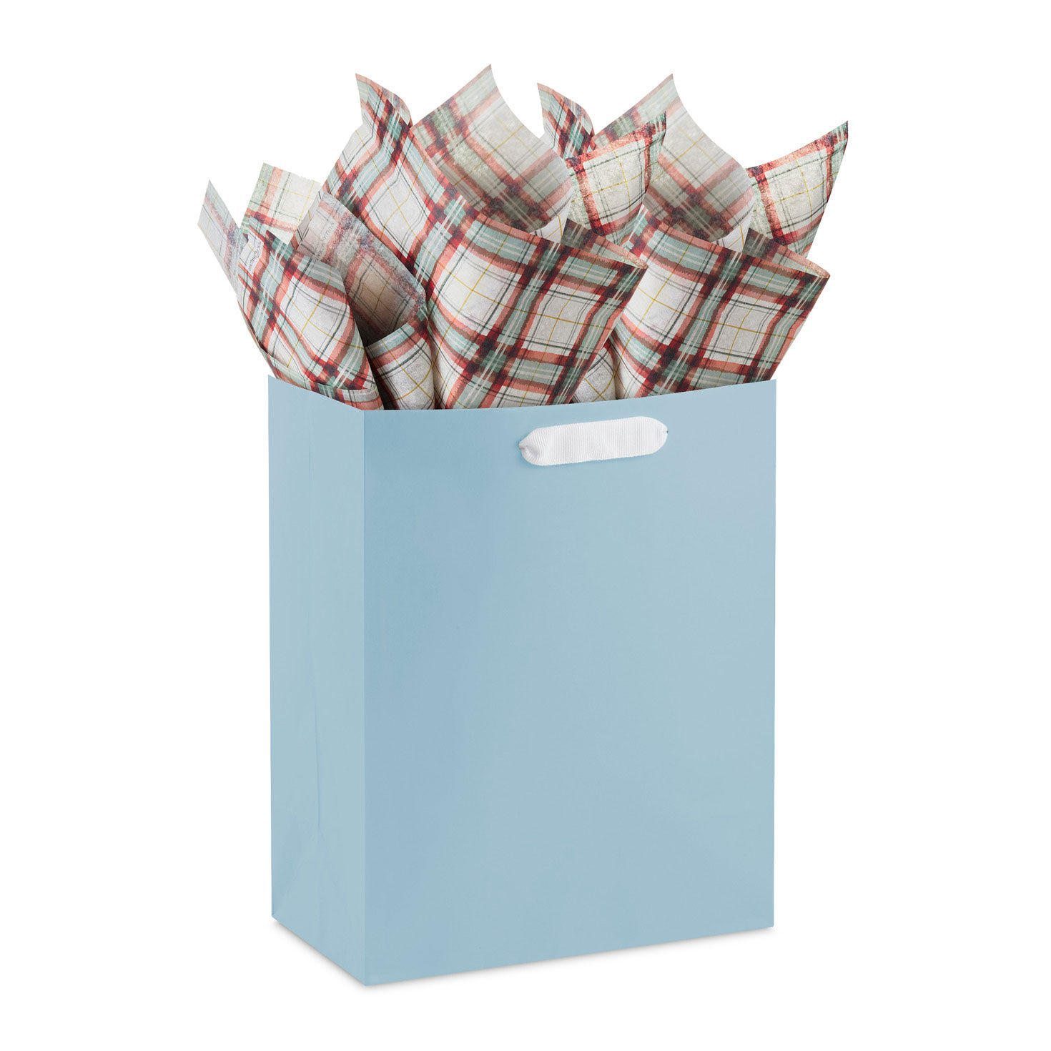 Cinnamon-Scented Red Plaid Holiday Tissue Paper in use image number 5