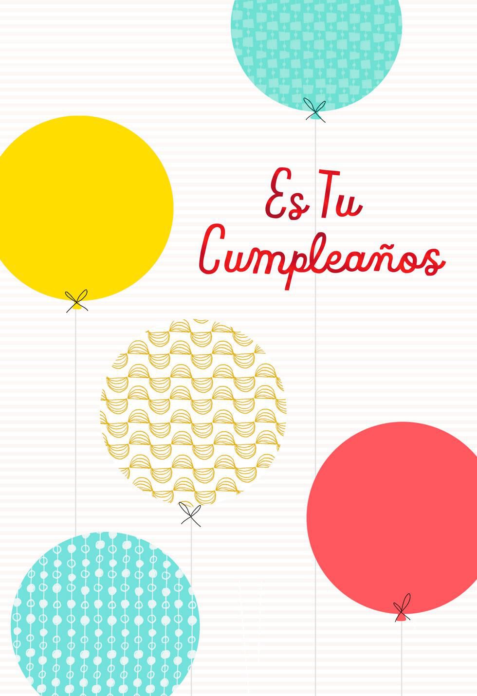 Birthday Balloons Spanish-Language Birthday Card