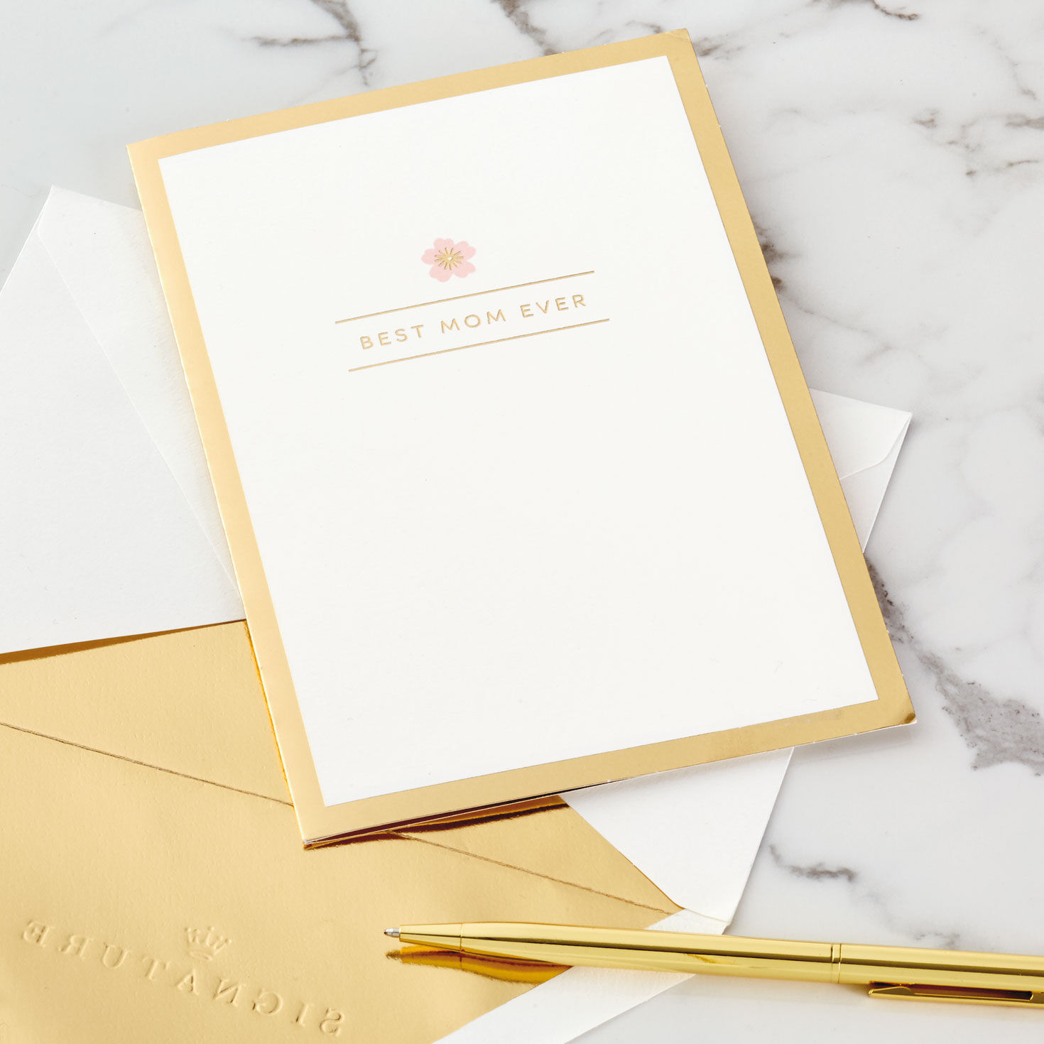 Butterflies and Flowers Pop-Up Mother's Day Card for Mom card front with gold pen image number 7