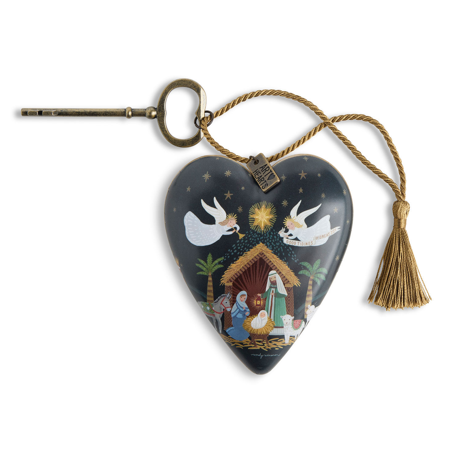 Demdaco Holy Family and Peace Art Heart Sculpture