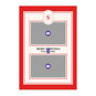 Red White Monogram Personalized Christmas Photo Card Card Front indicating personalization image number 5