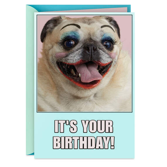Get Your Party Face On Funny Birthday Card, , large image number 1