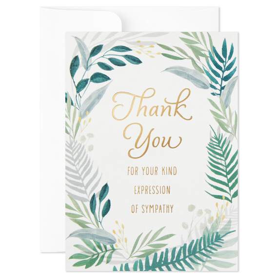 Fern Border Blank Sympathy Thank You Notes, Box of 20, , large image number 2