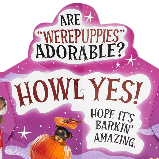 Werepuppies Funny Musical Pop-Up Halloween Card, 