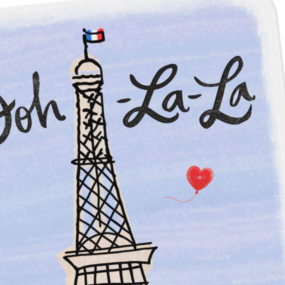 3.25" Mini Ooh-La-La Heart Eiffel Tower Blank Card, , large image number 4