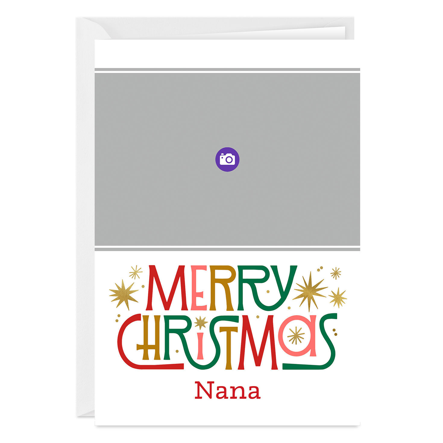 Personalized Retro-Style Merry Christmas Photo Card, , large image number 3