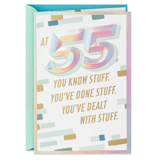 Celebrate and Strut Your Stuff 55th Birthday Card